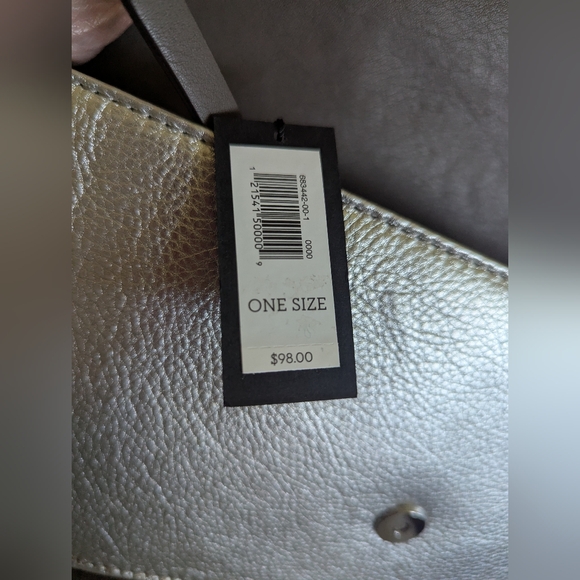 Banana Republic NWT leather clutch silver bag formal bridal wedding casual PROM - Picture 5 of 5